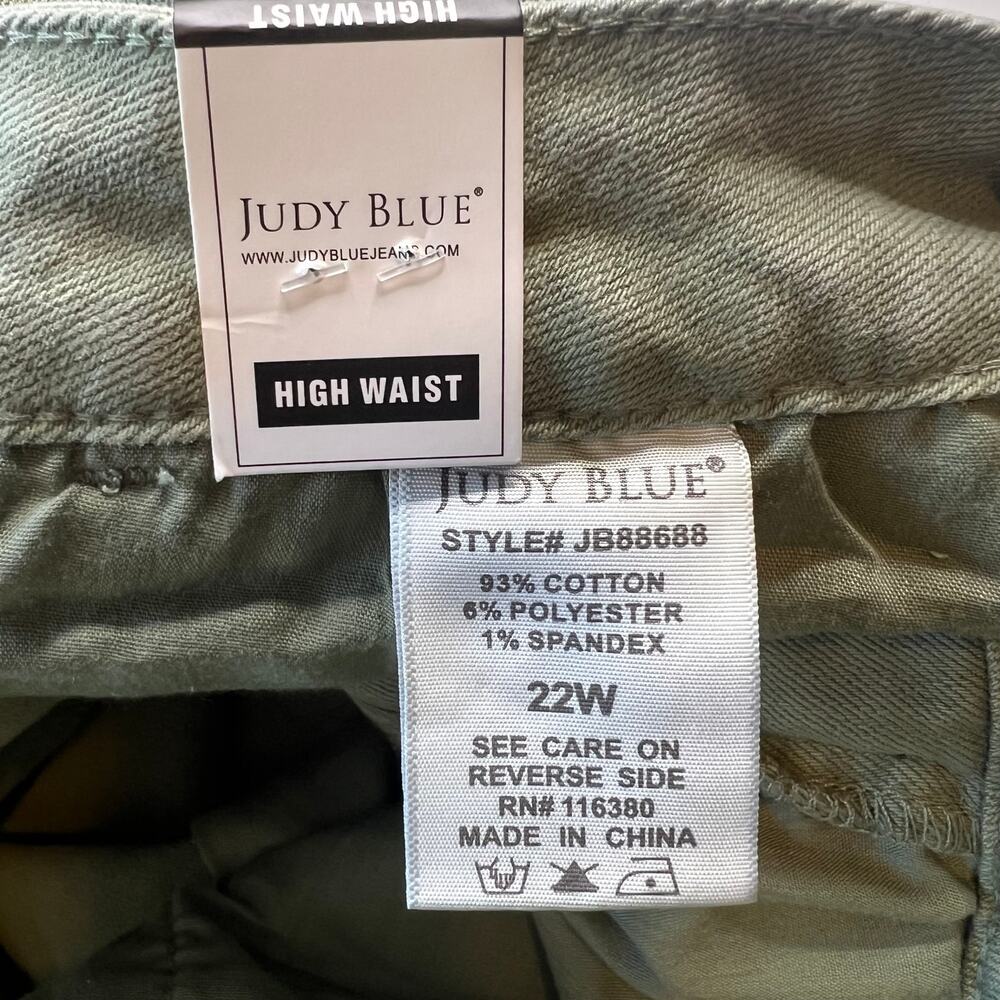 Judy Blue Greenwich High Rise Front Seam Stretch Denim Jean Women 22W Sage Green - Picture 14 of 16